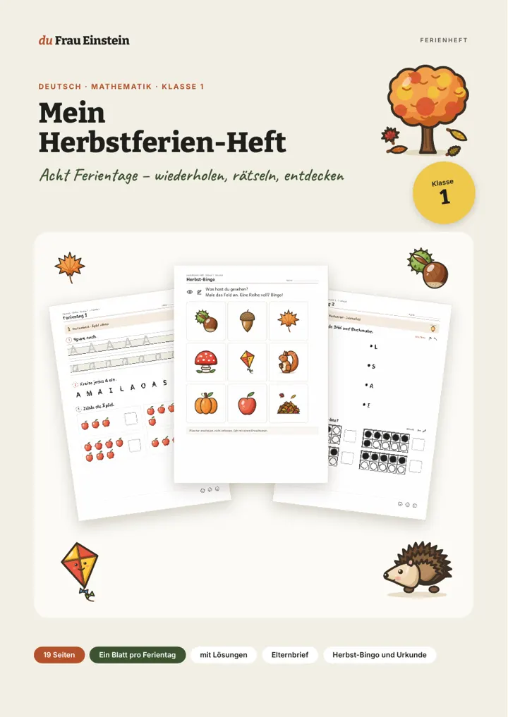 Cover: Mein Herbstferien-Heft Klasse 1