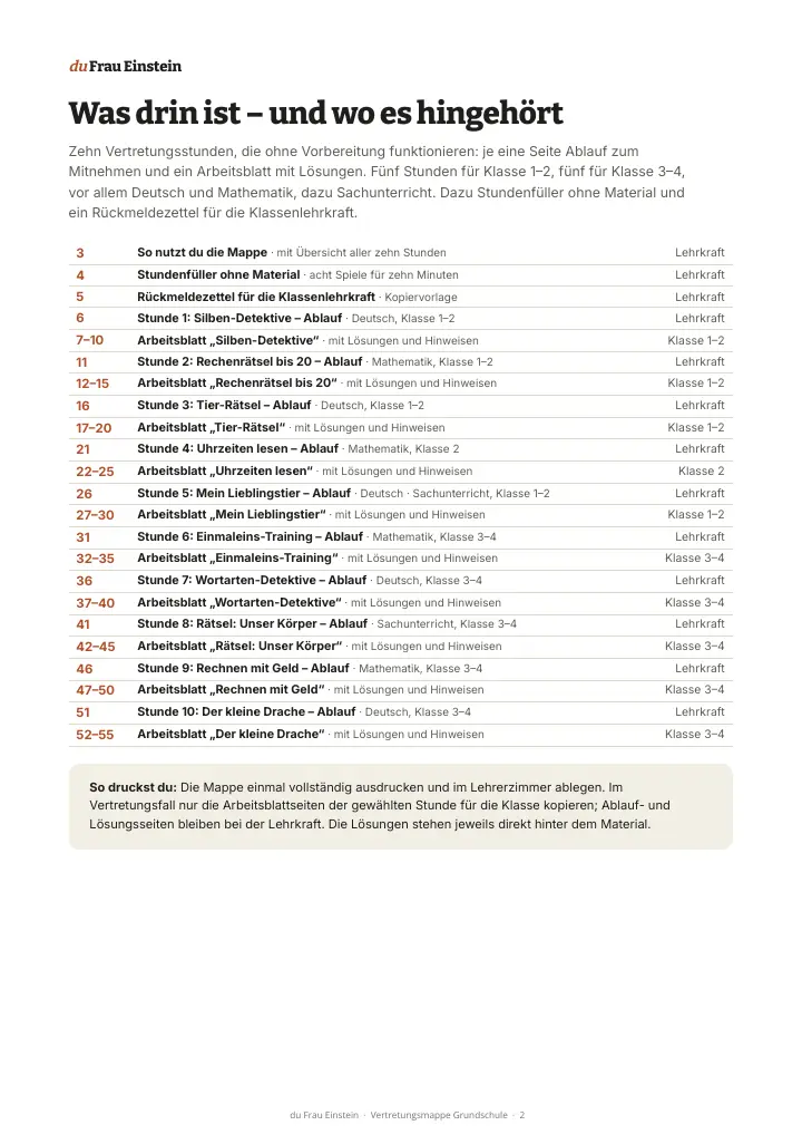 Vorschau 2: Vertretungsstunden Grundschule